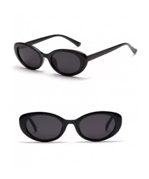 Oval Sunglasses Woman Summer 2018 Retro Sun Glasses Female Accessories UV400 - Full Black - CC18EH4RTT7 $5.54 Oval