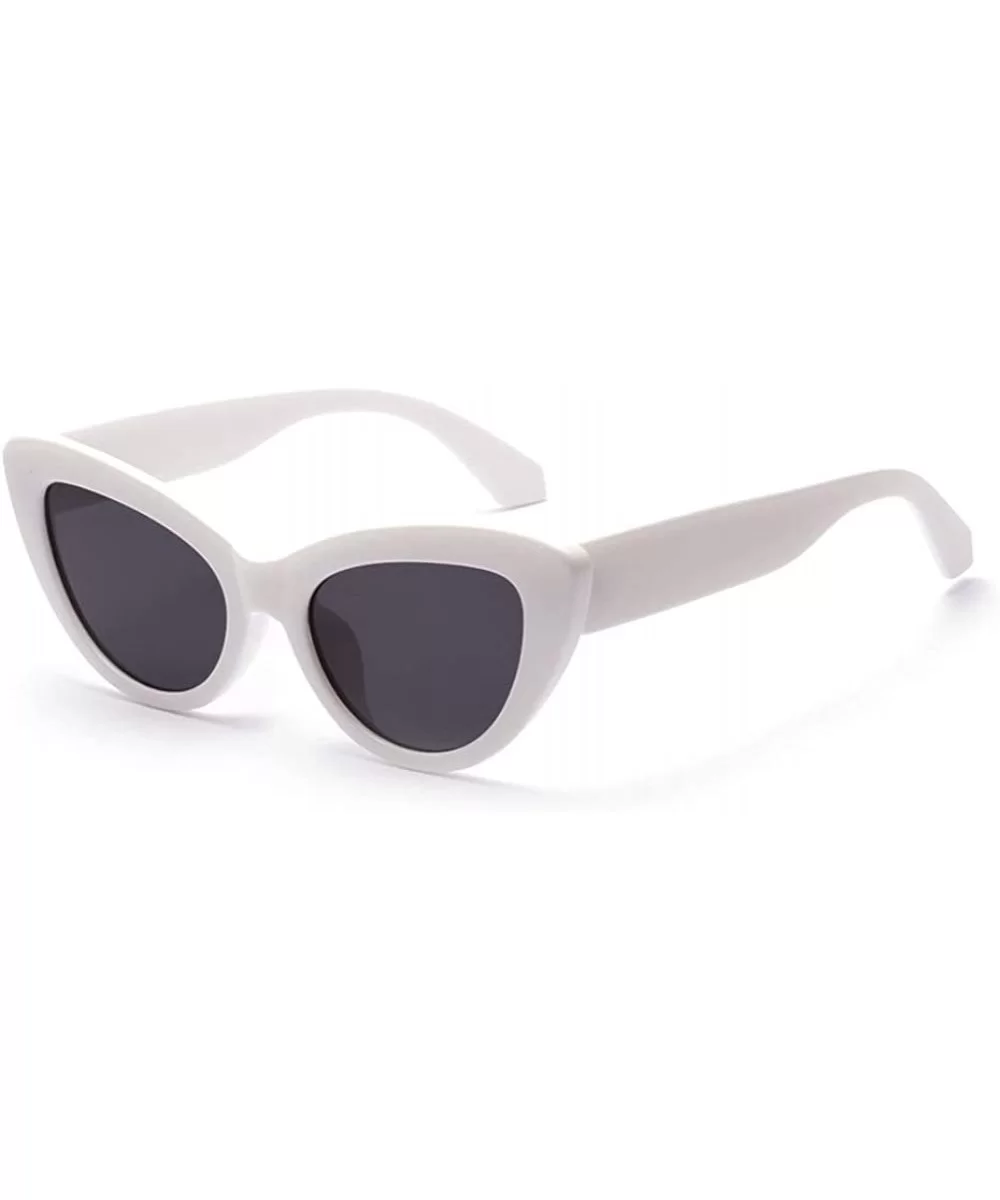 Ladies Sunglasses Sexy Retro Sun Glasses for Women Cat Eye Popular Gift Items - White With Black - CF18KLDIK74 $5.65 Cat Eye