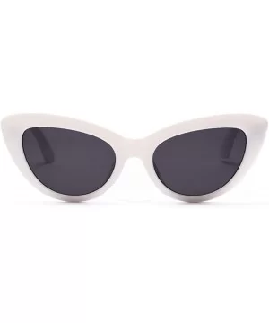 Ladies Sunglasses Sexy Retro Sun Glasses for Women Cat Eye Popular Gift Items - White With Black - CF18KLDIK74 $5.65 Cat Eye