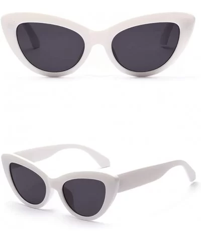 Ladies Sunglasses Sexy Retro Sun Glasses for Women Cat Eye Popular Gift Items - White With Black - CF18KLDIK74 $5.65 Cat Eye