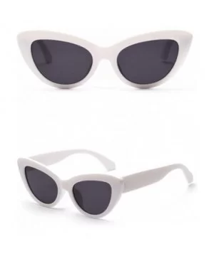 Ladies Sunglasses Sexy Retro Sun Glasses for Women Cat Eye Popular Gift Items - White With Black - CF18KLDIK74 $5.65 Cat Eye