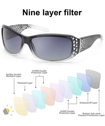 Rhinestone Polarized Sunglasses for Women - 100% UV400 Protection Driving/Fishing/Shopping Women Sunglasses - C11989Q9L8Z $16...