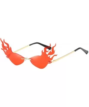 2x Womens Fashion Flame Sunglasses Summer Sun Glasses Luxury Party Eyewear - CM190C4ELH3 $16.20 Rimless