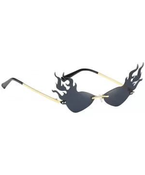 2x Womens Fashion Flame Sunglasses Summer Sun Glasses Luxury Party Eyewear - CM190C4ELH3 $16.20 Rimless