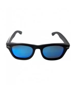 Unisex Bambooyah Bamboo Wood Polarized Sunglasses - Black/Ice Mirror - CG18UU0ZA3Z $34.44 Oval