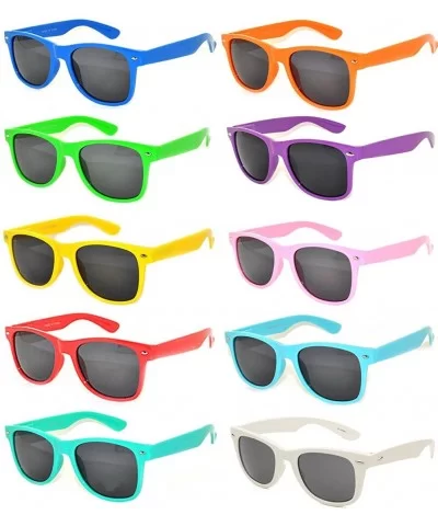 Retro Vintage Sunglasses Smoke Lens 10 Pack in Multiple Colors OWL. - 10_pairs_smoke_lens - CQ126ZF7MI3 $13.79 Wayfarer