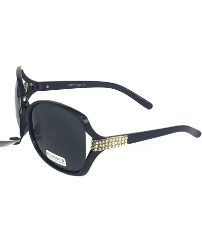 Oversized Vintage Rhinestone Polarized Sunglasses for Women - Black - CD180Z92GO5 $14.92 Oversized