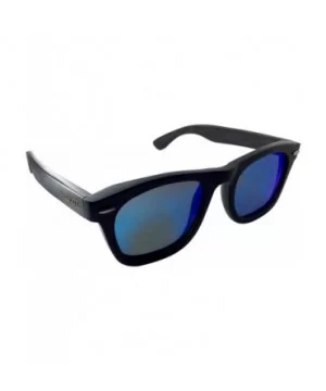 Unisex Bambooyah Bamboo Wood Polarized Sunglasses - Black/Ice Mirror - CG18UU0ZA3Z $34.44 Oval