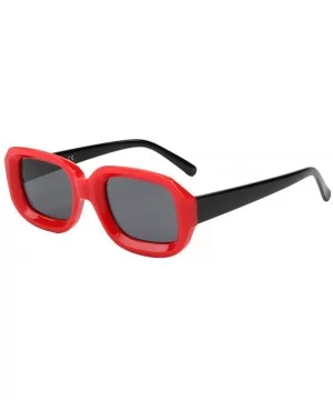 Retro Small Square Sunglasses For Women Thick Frame Fashion Glasses - Red - CD18D0S669W $7.72 Cat Eye