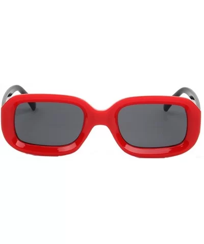 Retro Small Square Sunglasses For Women Thick Frame Fashion Glasses - Red - CD18D0S669W $7.72 Cat Eye