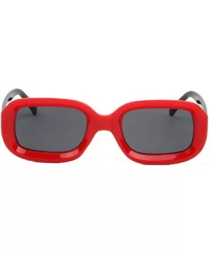 Retro Small Square Sunglasses For Women Thick Frame Fashion Glasses - Red - CD18D0S669W $7.72 Cat Eye