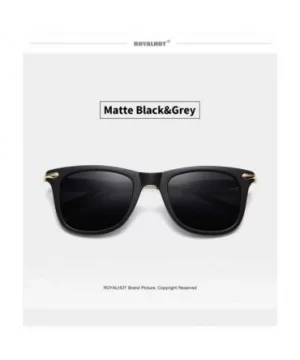 Polarized Sunglasses for Driving Men UV Protection Square Alloy Frame - Matte Black Grey - C218Y0O7Q9E $14.26 Square