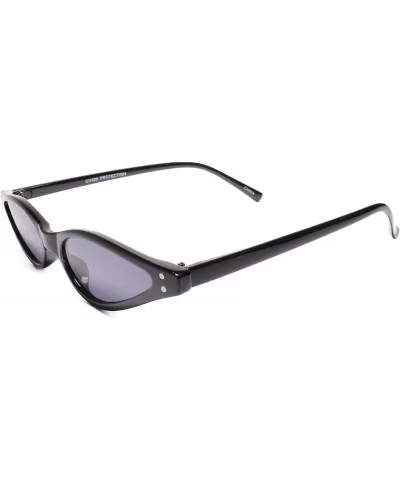 Stylish Womens Pointy Cat Eye Unique Narrow Slim Sunglasses - Black - CK18U2O3WA9 $8.46 Cat Eye