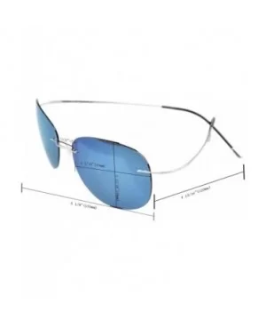 Rimless Titanium Frame Polarized Sunglasses - Aviator Silver Frame - CB11WC76SKH $40.57 Wrap