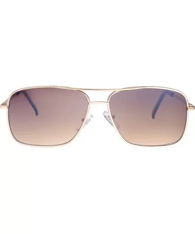 Lightweight Beach Rectangular Metal Sunglasses UV400 Protection - Gift Box Packaged - 03-gold - C918Y7DS336 $9.32 Oversized