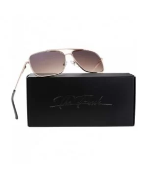 Lightweight Beach Rectangular Metal Sunglasses UV400 Protection - Gift Box Packaged - 03-gold - C918Y7DS336 $9.32 Oversized