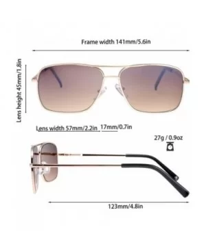 Lightweight Beach Rectangular Metal Sunglasses UV400 Protection - Gift Box Packaged - 03-gold - C918Y7DS336 $9.32 Oversized