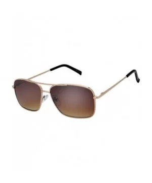 Lightweight Beach Rectangular Metal Sunglasses UV400 Protection - Gift Box Packaged - 03-gold - C918Y7DS336 $9.32 Oversized