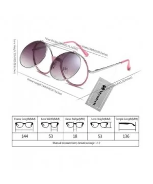 Women Fashion Party Fancy Retro Eyeglasses Eyewear Classic Outdoor Round Flip Up Sunglasses - Pink/Grey - CP1805TS8YS $6.09 R...