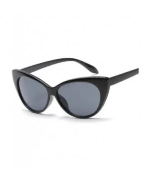 Small Classic Women Sunglasses Vintage Luxury Plastic Cat Eye Sun Glasses UV400 Fashion - Black Gray - CF19857N9RC $11.63 Ove...