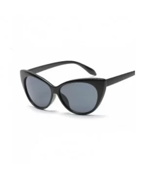 Small Classic Women Sunglasses Vintage Luxury Plastic Cat Eye Sun Glasses UV400 Fashion - Black Gray - CF19857N9RC $11.63 Ove...