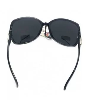 Oversized Vintage Rhinestone Polarized Sunglasses for Women - Black - CD180Z92GO5 $14.92 Oversized