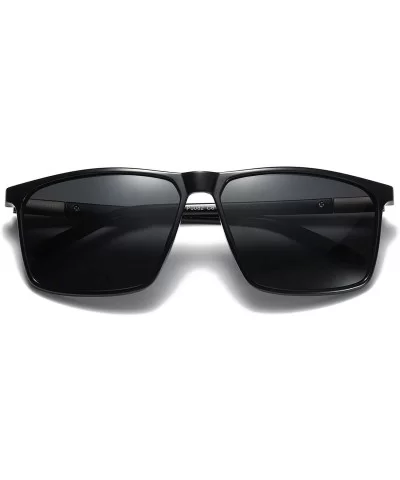 Men's Wide Fit Polarized Sunglass (M875) - Matte Black - CA193A0U4DA $18.33 Rectangular