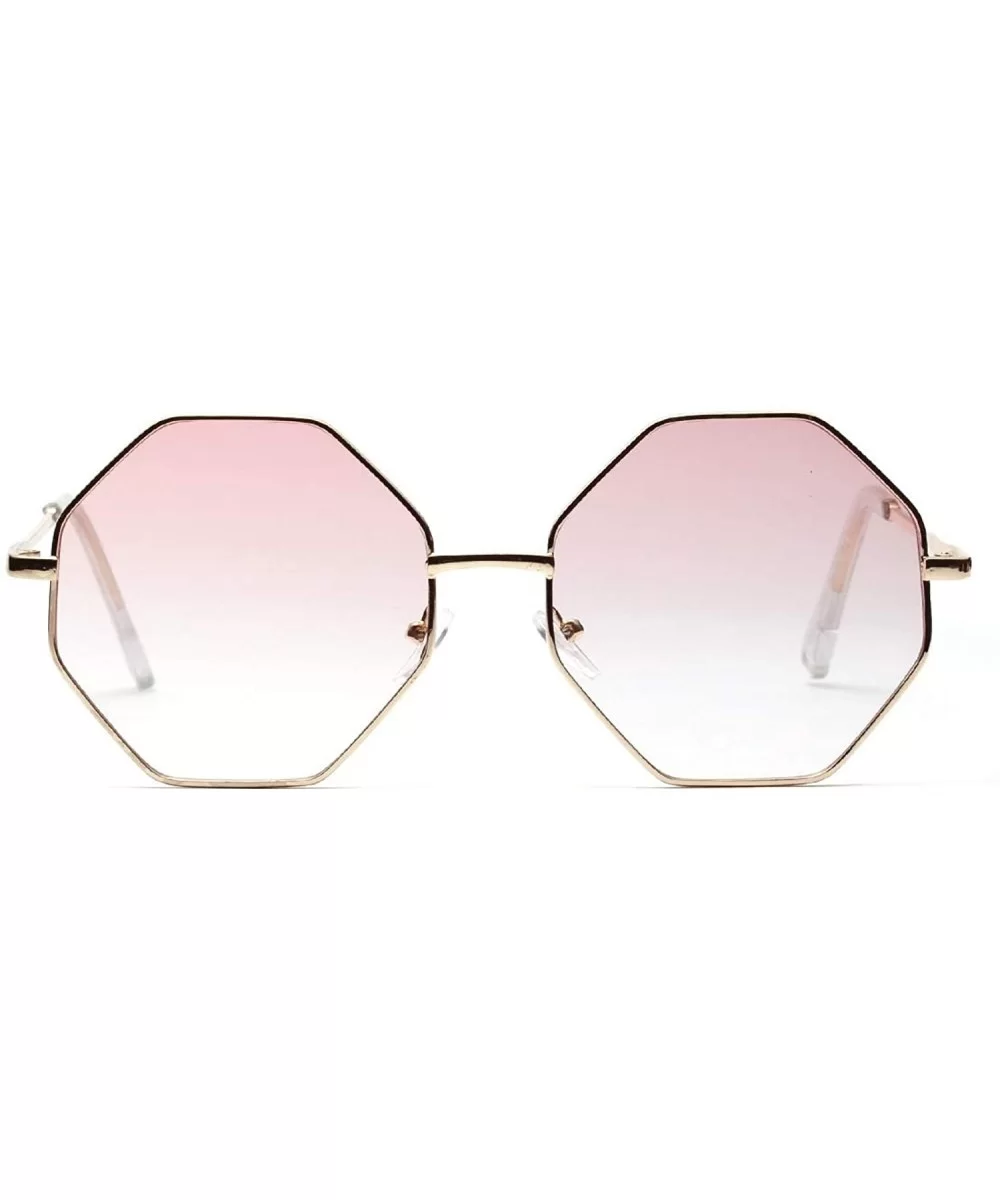 hexagon sunglasses Designer Fashion Sunglasses - Pink - C518A6CTXY0 $8.08 Rectangular