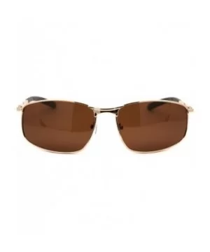 Mens Polarized Metal Rim Warp Sport Agent Sunglasses - Gold Brown - CD18XWSKKU3 $9.76 Sport