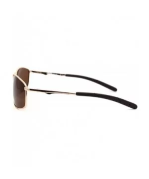 Mens Polarized Metal Rim Warp Sport Agent Sunglasses - Gold Brown - CD18XWSKKU3 $9.76 Sport