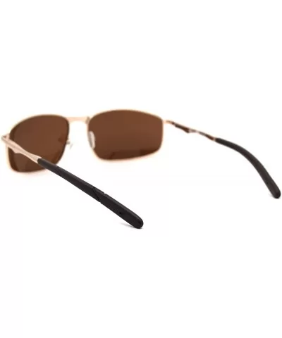 Mens Polarized Metal Rim Warp Sport Agent Sunglasses - Gold Brown - CD18XWSKKU3 $9.76 Sport