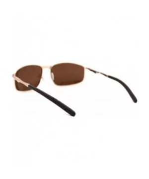 Mens Polarized Metal Rim Warp Sport Agent Sunglasses - Gold Brown - CD18XWSKKU3 $9.76 Sport