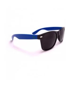 Pot Leaf Detail Wayfare Style Summer Sunglasses- Black Lens - Blue/Black - CZ182Q206E4 $6.43 Wayfarer