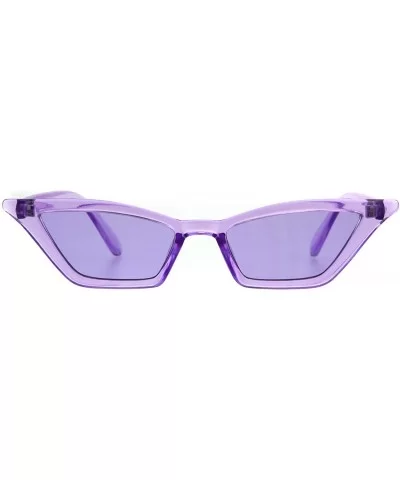 Womens Skinny Sunglasses Trapezoid Shape Cateye Frame Translucent Colors - Purple - CC18K5I5XZ3 $5.34 Rectangular