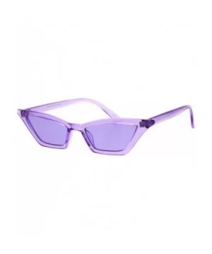 Womens Skinny Sunglasses Trapezoid Shape Cateye Frame Translucent Colors - Purple - CC18K5I5XZ3 $5.34 Rectangular