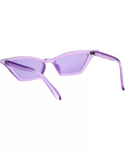 Womens Skinny Sunglasses Trapezoid Shape Cateye Frame Translucent Colors - Purple - CC18K5I5XZ3 $5.34 Rectangular