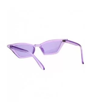 Womens Skinny Sunglasses Trapezoid Shape Cateye Frame Translucent Colors - Purple - CC18K5I5XZ3 $5.34 Rectangular