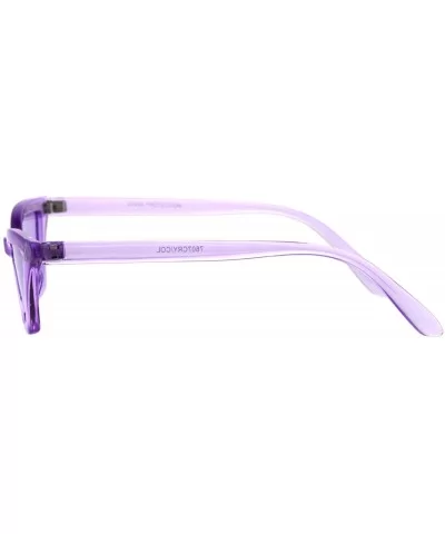 Womens Skinny Sunglasses Trapezoid Shape Cateye Frame Translucent Colors - Purple - CC18K5I5XZ3 $5.34 Rectangular