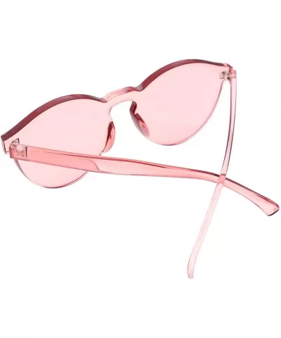 Stylish Round Transparent Lens Rimless Frame Sunglasses B1895 - Pink - CC184DT03D2 $7.67 Round