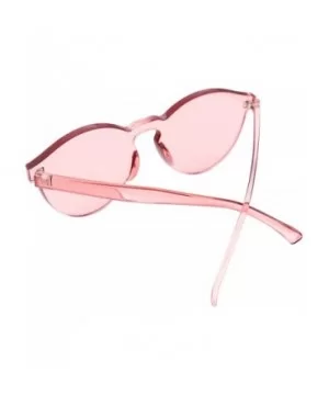 Stylish Round Transparent Lens Rimless Frame Sunglasses B1895 - Pink - CC184DT03D2 $7.67 Round