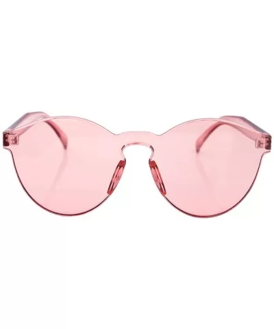 Stylish Round Transparent Lens Rimless Frame Sunglasses B1895 - Pink - CC184DT03D2 $7.67 Round