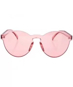 Stylish Round Transparent Lens Rimless Frame Sunglasses B1895 - Pink - CC184DT03D2 $7.67 Round