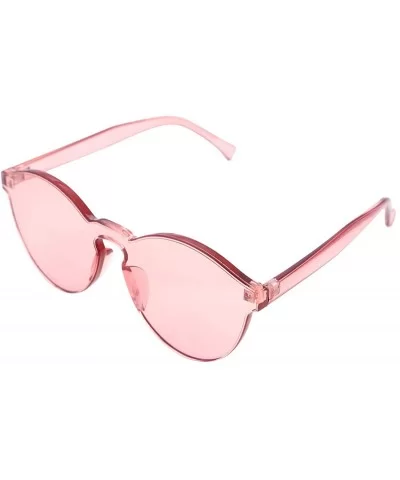 Stylish Round Transparent Lens Rimless Frame Sunglasses B1895 - Pink - CC184DT03D2 $7.67 Round