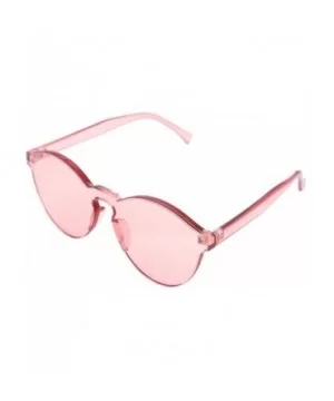 Stylish Round Transparent Lens Rimless Frame Sunglasses B1895 - Pink - CC184DT03D2 $7.67 Round