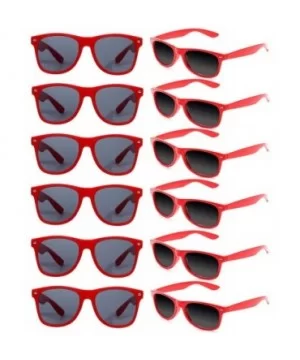 12 Pack Vintage 80's Retro Unisex Neon Sunglasses Party Favors for Kids and Adults - Red - CA198DOA9R8 $9.63 Square