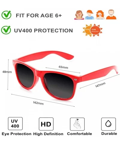 12 Pack Vintage 80's Retro Unisex Neon Sunglasses Party Favors for Kids and Adults - Red - CA198DOA9R8 $9.63 Square