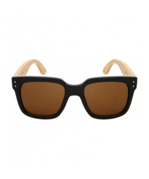 Wood Bamboo Sunglasses for Men Women Bamboo Square Sunglass 541102BM-SD - CN18NLANU0I $11.62 Square