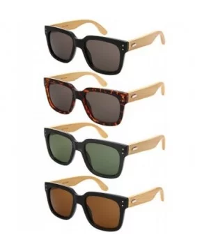 Wood Bamboo Sunglasses for Men Women Bamboo Square Sunglass 541102BM-SD - CN18NLANU0I $11.62 Square