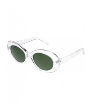 Large Retro Mod Thick Frame Neutral Colored Lens Wide Arms Oval Sunglasses 53mm - Clear / Green - CZ186TNUSD8 $7.74 Oval