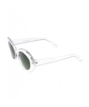 Large Retro Mod Thick Frame Neutral Colored Lens Wide Arms Oval Sunglasses 53mm - Clear / Green - CZ186TNUSD8 $7.74 Oval